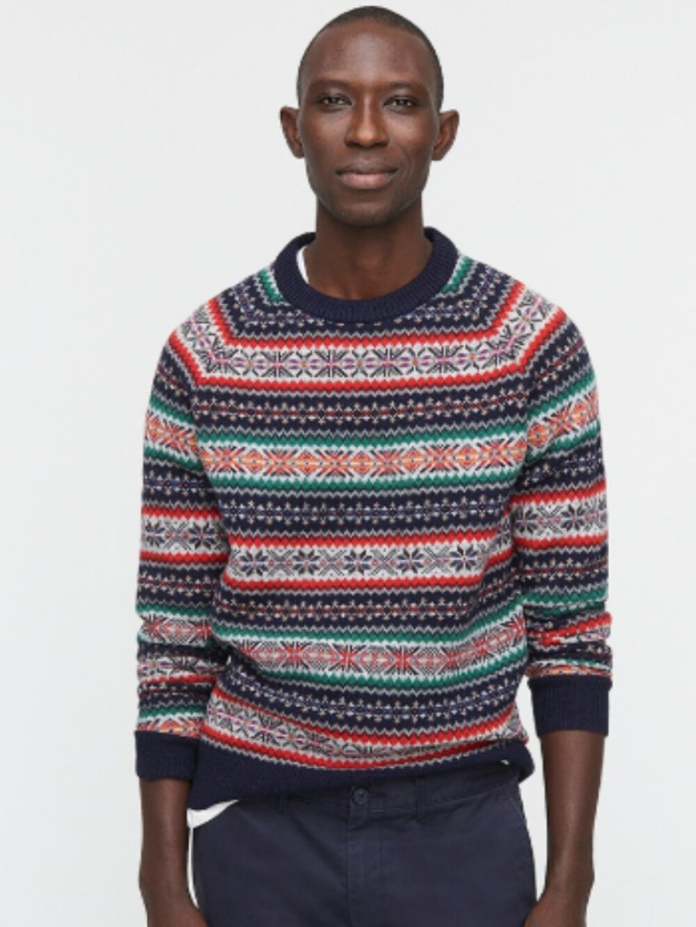 J. Crew Fair Isle Lambswool Crewneck Sweater Size Small